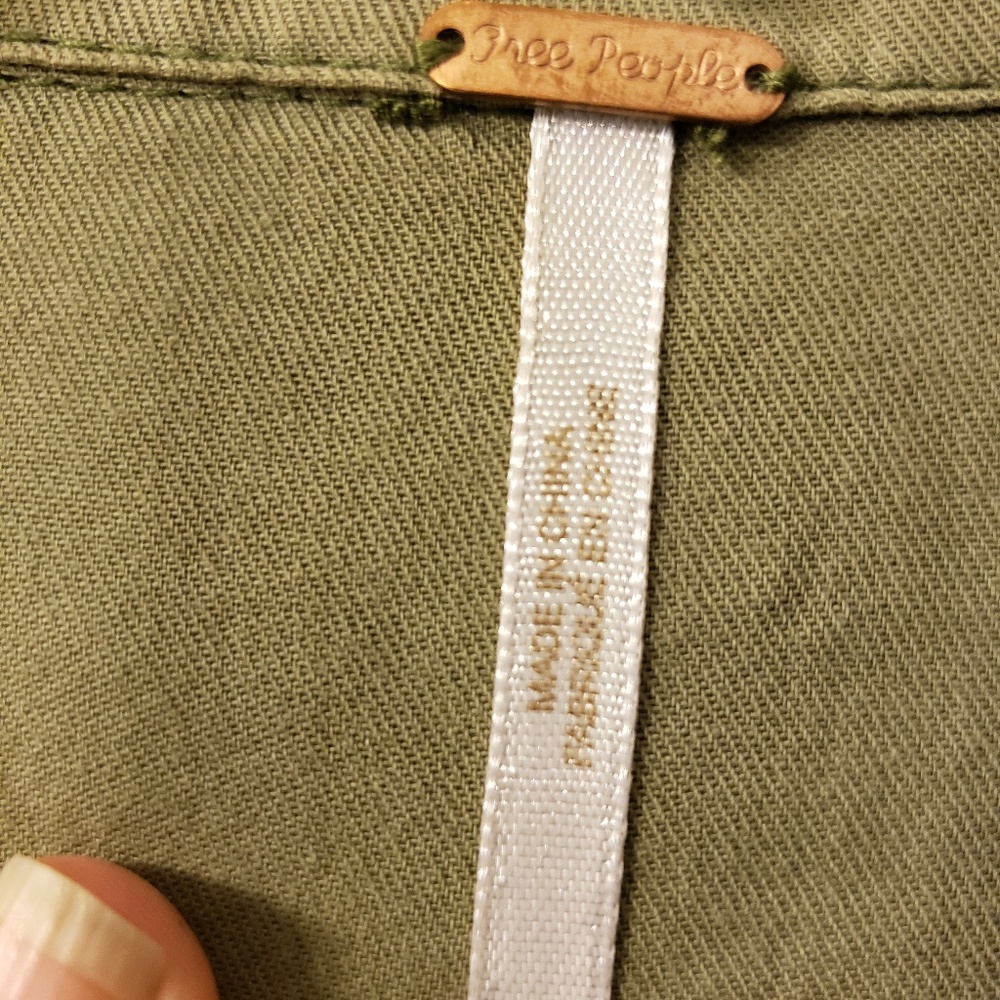 Free People army green shirt/ light jacket XS - Picture 4 of 6